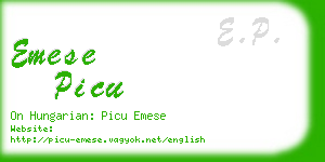 emese picu business card